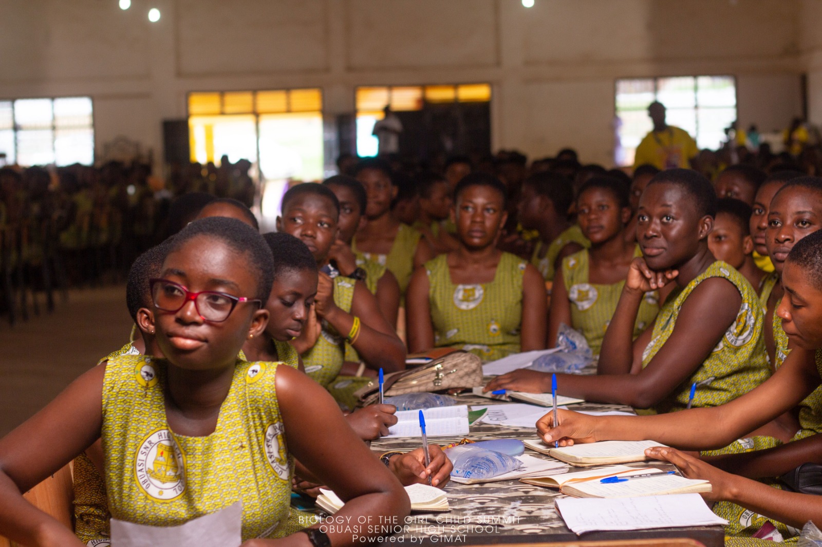 Auditorium of students at the Biology of the Girl Child Summit