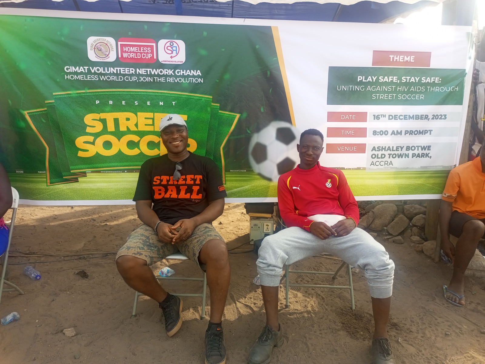 GIMAT Volunteer Network street soccer event banner