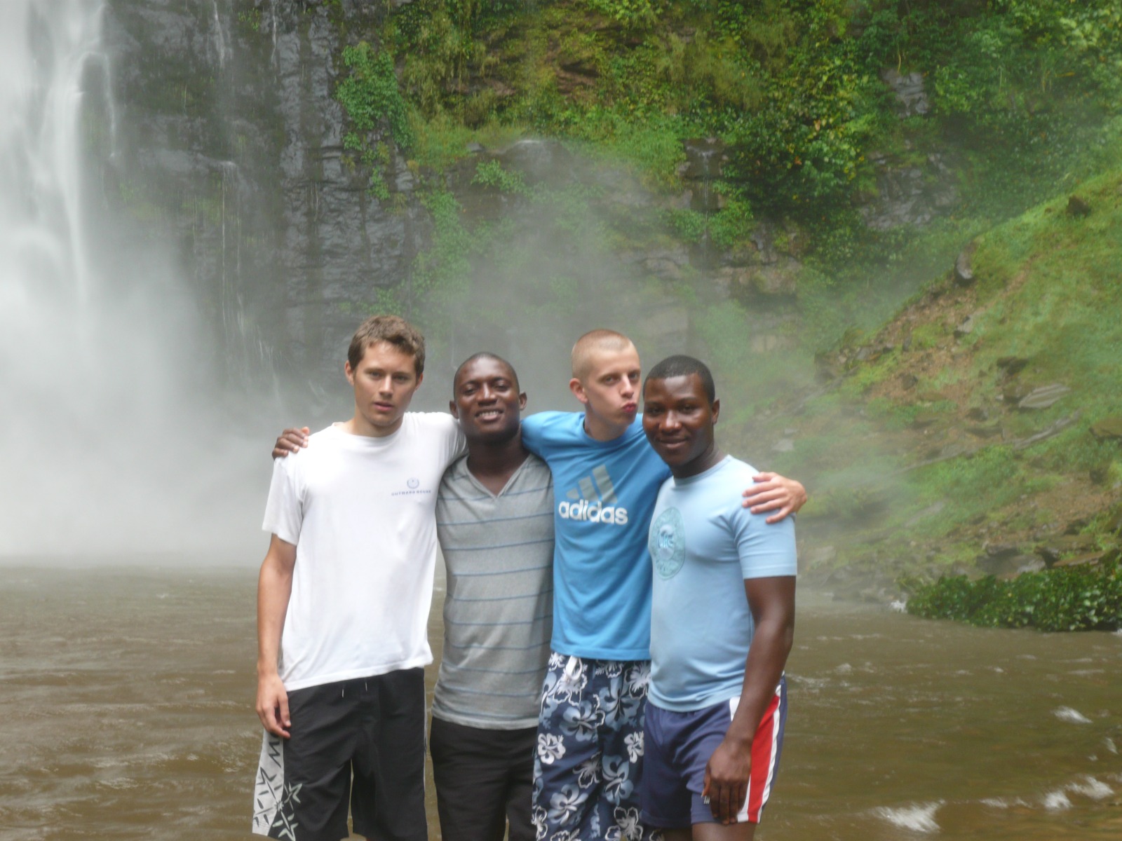 Group standing at the base of Wli Waterfalls
